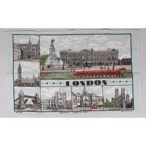 London Souvenir Tea Towel Ulster Irish Linen England Landmarks Buckingham Palace